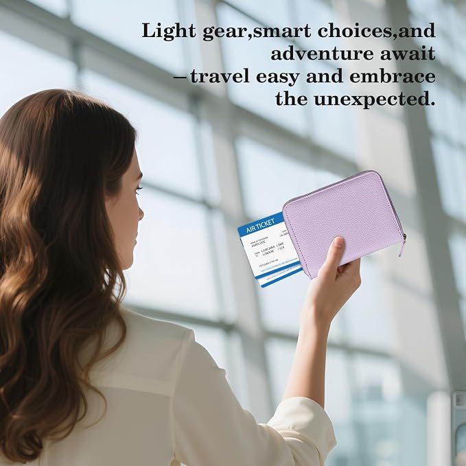 CoBak Passport Holder Cover with Safe Zipper Closure | Premium Passport Wallet for Travel, RFID Blocking Card Case, Waterproof Travel Accessories for Women