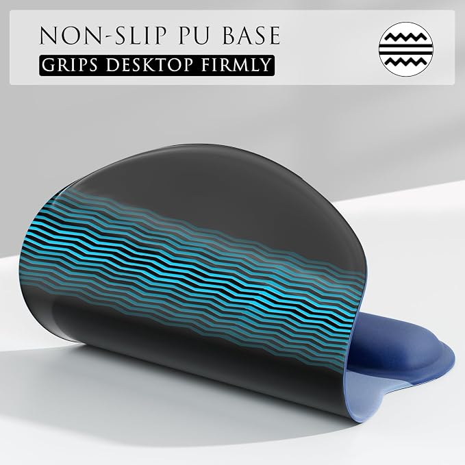 MROCO Ergonomic Mouse Pad with Gel Wrist Rest, 9.4 x 8.1 in, Blue Gradient | Ergonomic Shape Design, Multiple Pattern Options, Gel Wrist Comfort, Smooth Lycra Surface, Non-Slip PU Base