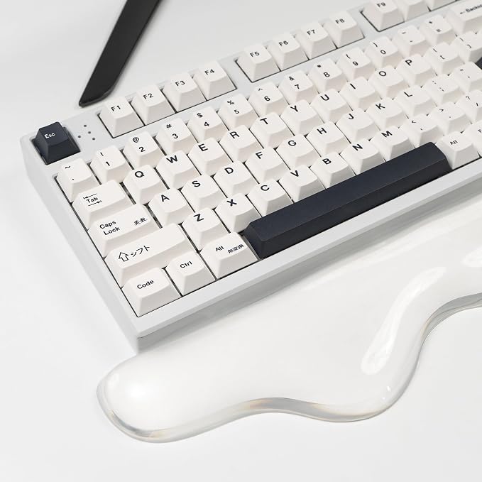 Ergonomic Gel Wrist Rest for Keyboard and Mouse, Cute Silicone Wrist Rest for Computer Keyboard 60%/68%/75% (White)