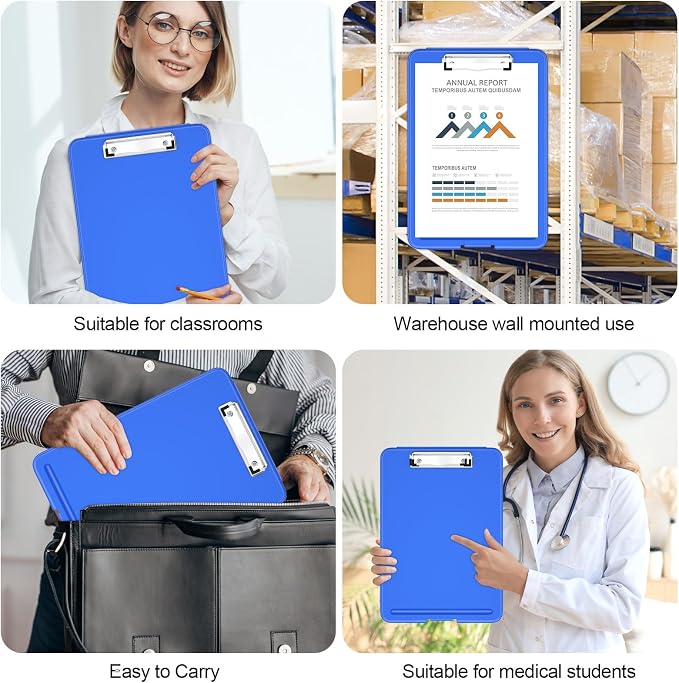 Hongri Clipboard with Storage, 8.5 x 11 Clip Board Foldable, Dark Blue | Bottom Opening, Size 13.4 x 9.4 X 0.9 in for Nurses, Teacher, Students, Classroom, School & Office Supplies