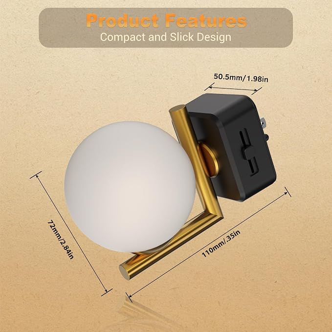 JandCase LED Night Light, 3000K Warm Night Lights Plug into Wall, 0-100LM Dimmable Night Lights with Dusk to Dawn Light Sensor, Plug in Nightlights for Bathroom, Bedroom, Hallway