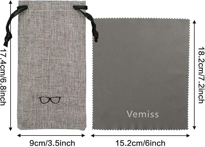 Vemiss Hard Shell Sunglasses Case, Large Linen Fabric Protective Glasses Case for Men Women