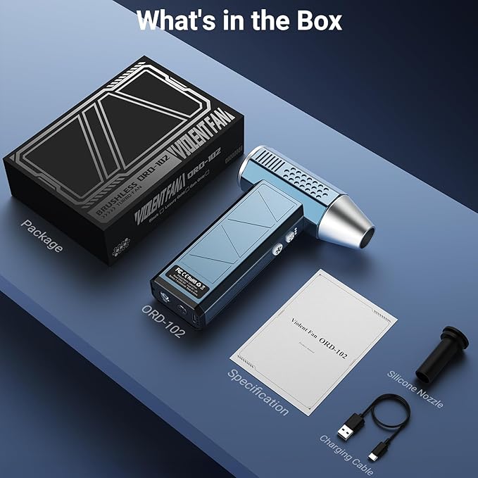 Compressed Air Duster, 380000RPM Powerful Electric Air Duster with LED Light, 4-Gear Rechargeable Mini Blower with Brushless Motor, Jet Dry Blower for Computer, Keyboard, Home, Car, Outdoor