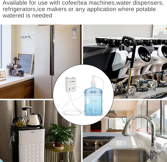 Bottled Adjustable Drinking Water Pump System Single-Tube Power 25W, Bottled Water Dispensing 2L Flow Electric Water Pump for 5 Gallon Bottle Water for Coffee,Refrigerators,Ice Maker,Faucet