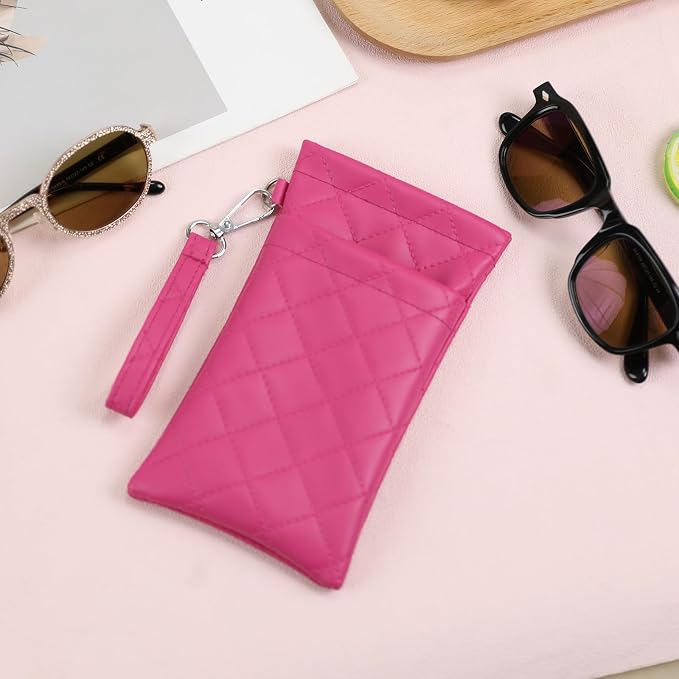 Double Eyeglass Case Soft Dual Glasses Case for Women Men Travel Squeeze Top Sunglasses Cases Eyeglasses Pouch