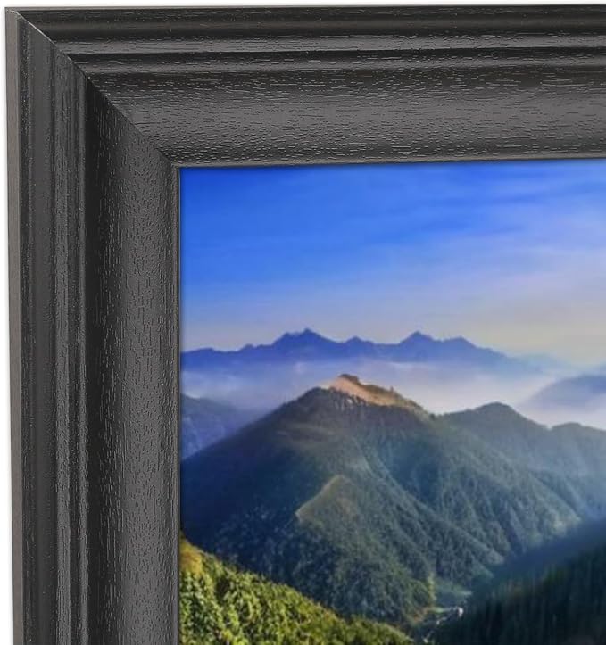 15x29 inch Picture Frame Solid Wood Black Panoramic Photo Frame,Suitable for Poster/Painting/Group Photo/Puzzle (A23B1529)