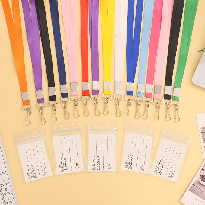 48 Pack Lanyards for ID Badges Cruise Lanyard for Ship Cards with Waterproof ID Badge Holder Cruise Essentials 2026 (12 Colors)