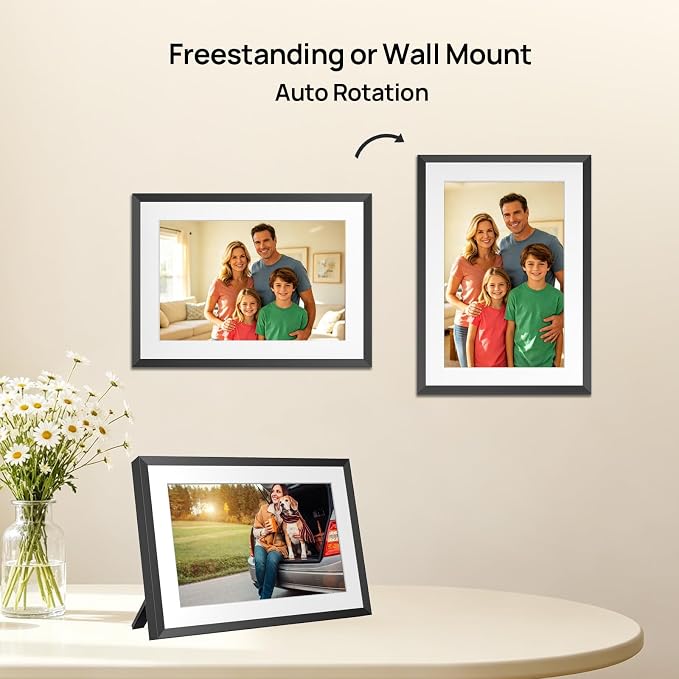 32GB FRAMEO 10.1 Inch Smart WiFi Digital Photo Frame 1280x800 IPS LCD Touch Screen, Auto-Rotate Portrait and Landscape, Share Moments Instantly via Frameo App from Anywhere