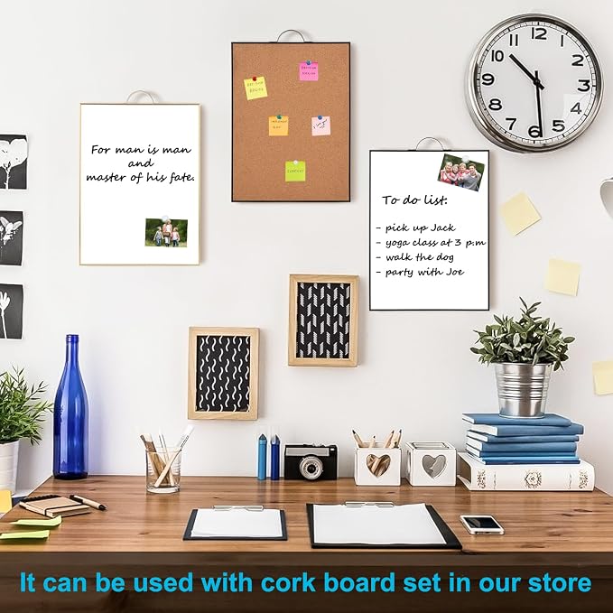 Small White Board - 16" X 12" Portable Gold Aluminum Framed Whiteboard, Magnetic Dry Erase Board with a Handle, to Do List Notepad for Office, Home, School