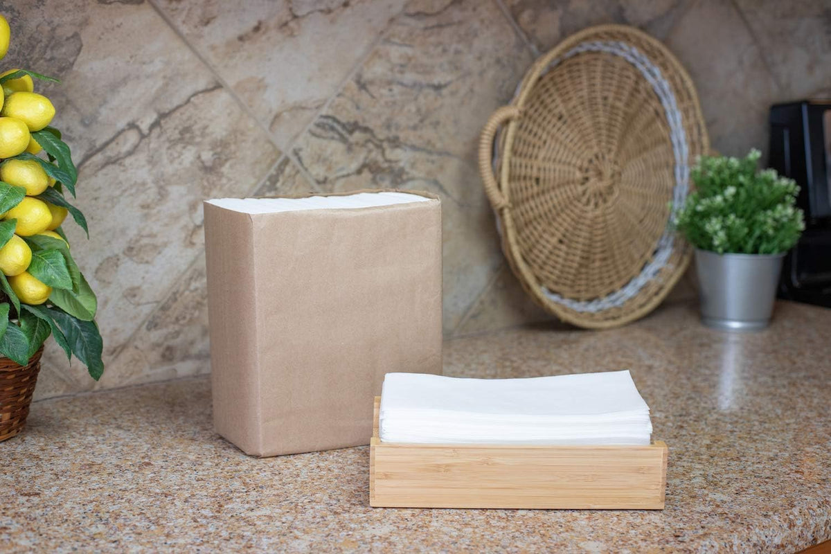 600 Paper Towels Cloth-Like Hand Tissue Paper Napkins, Disposable Hand Towels for Bathroom Guests, Disposable Face Towel for Guest, Washcloths or Dinner Napkin, Made in USA, White