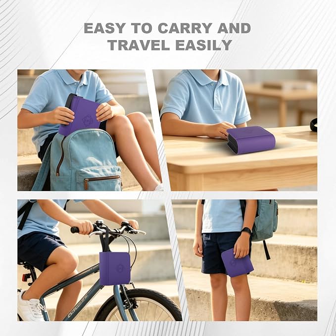 1 Pocket Toploader Binder Holds 40 Cards with 20 Sleeves Collectible Trading Card Album, for 3x4 Toploaders Hard Cases for TCG, MTG, Sports, Baseball, Football, Small Sports Card Book (1Purple)