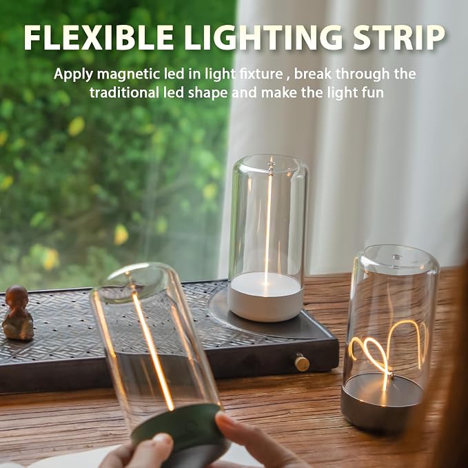 Mini Minimalist Cordless Table Lamp, Rechargeable Ambient Light, Yellow