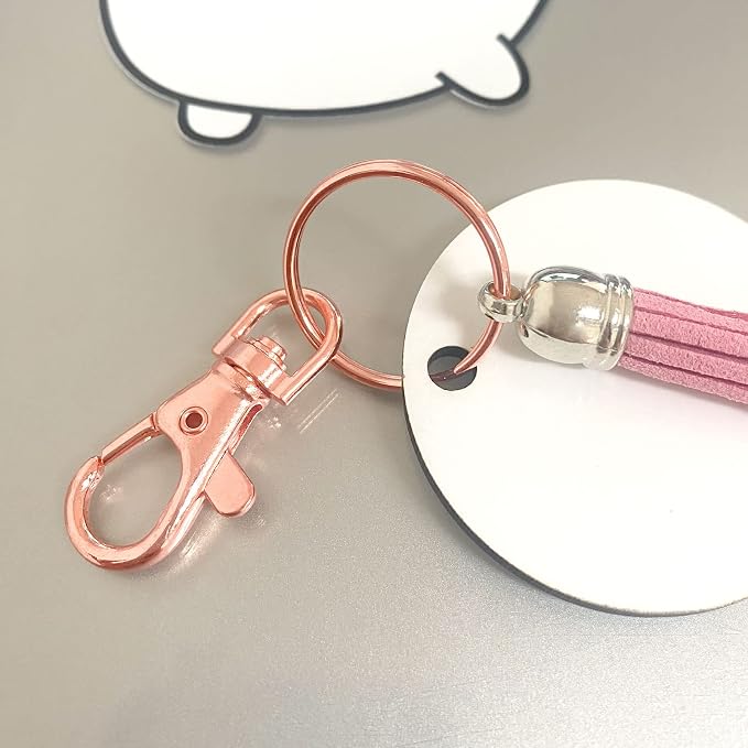 100PCS Swivel Snap Hooks with Key Rings, Premium Metal Swivel Lobster Claw Clasps Assorted Sizes (Large, Medium, Small) for Keychain Clip Lanyard, Jewelry Making, Crafts, Rose Gold