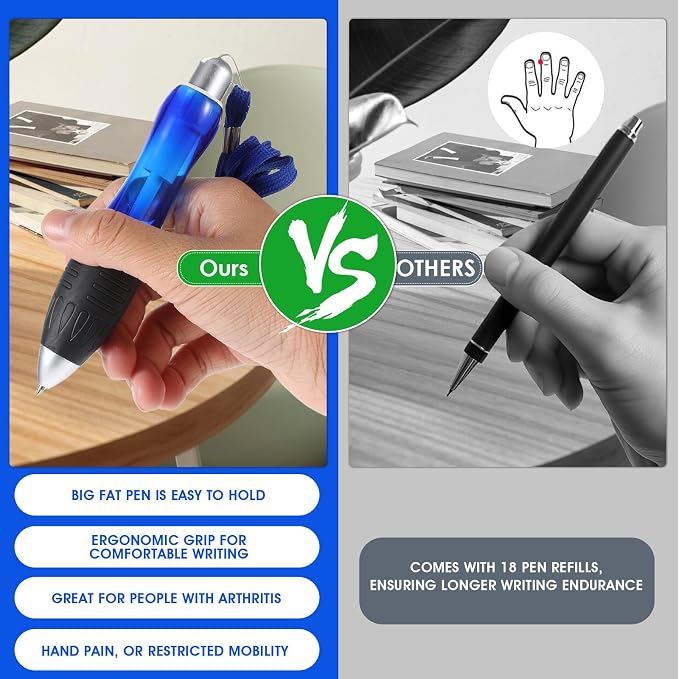 Sibba Weighted Pen For Hand Tremors For Arthritic Hands 3 Set Ergonomic Fine Writing Heavy Pens For Parkinsons Aids Occupational Therapy Pens Arthritis Ballpoint Pen Wrist Weights Hand Grip Strength