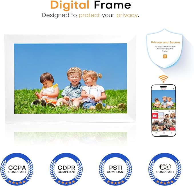 LeaMea Digital Picture Frame 1280x800 HD IPS Touch Screen 32GB Frameo 10.1 Inch Smart WiFi Digital Photo Frame Auto-Rotate Wall Mount Gifts for Christmas Valentine Mother Father Day