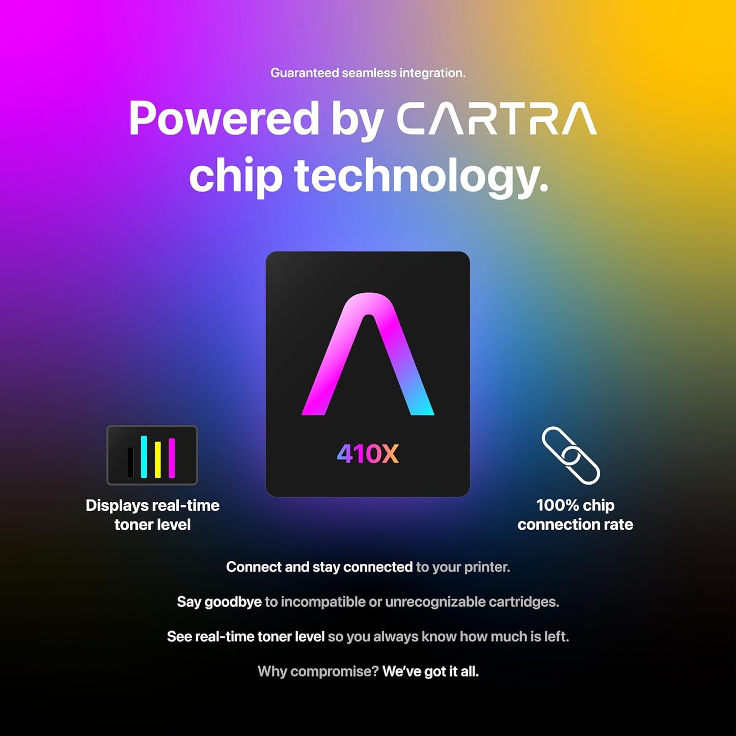 CARTRA 410X 410A Toner Cartridge Compatible with 410X Toner Cartridge 4 Pack High Yield Works with Color Laser Jet Pro M452 M377 MFP M477 Series Printer Ink