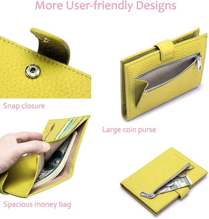 RFID Blocking Travel Wallet for Women, Leather Passport Holder | Slim Passport Holder for Travel Womens with Card Slots, Coin Pocket, Gift Box, Genuine Leather Passport Cover Lemon Yellow