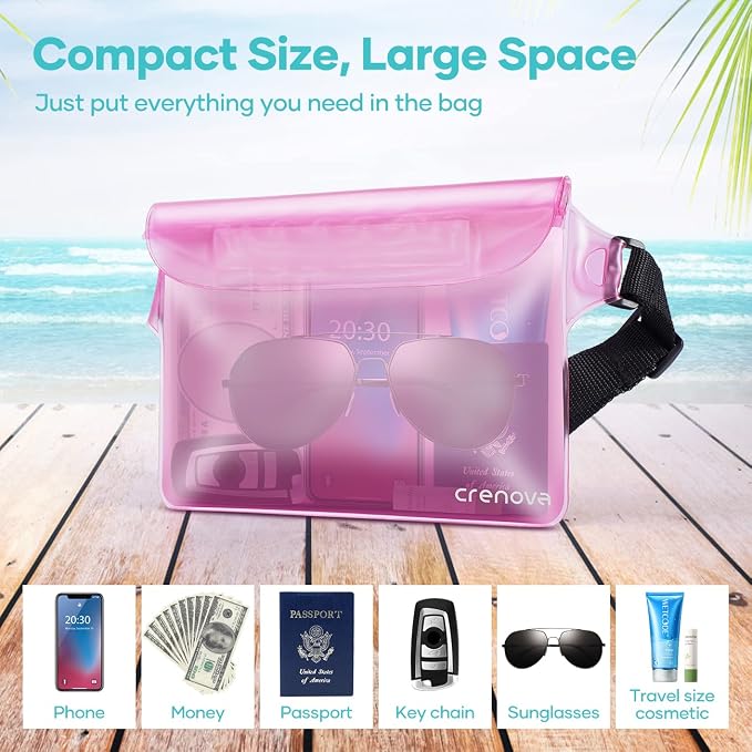 Waterproof Fanny Packs for Women, Sandproof Dry Bag for Beach, Water proof Pouch for Phone Passport Purse, Floating Waterproof Bags for Cruise Travel Water Park Boating Fishing Diving Surfing Kayaking | Floating, ideal for Beach, Boating & Kayaking&Fis...