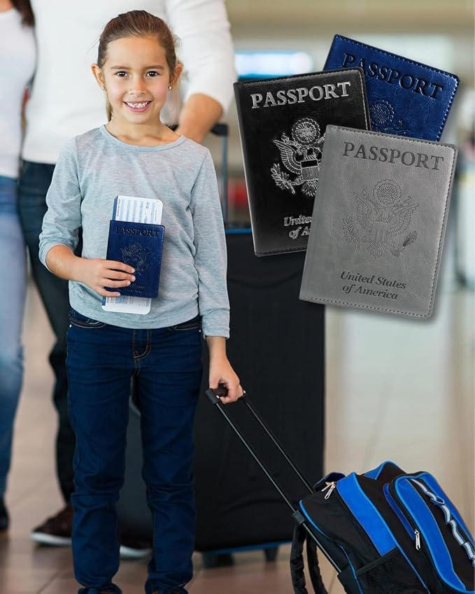 Sizobi Passport Holder for Travel Men, RFID Blocking Passport Covers Case | Passport Wallet Card Slot, International Travel Must Haves Travel Accessories for Women, Cruise Ship Essentials Gifts, Blue