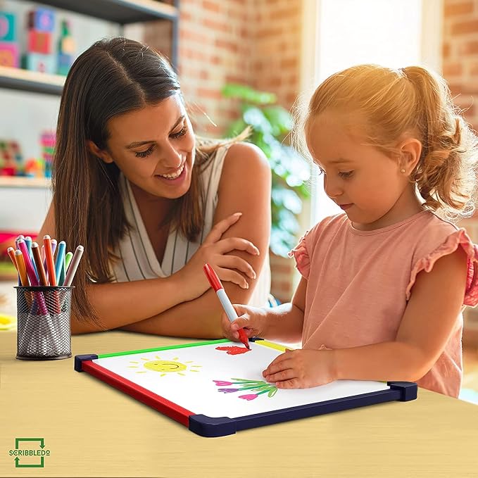SCRIBBLEDO Colored Frame Magnetic Dry Erase White Board 9" X 12" WHITEBOARD