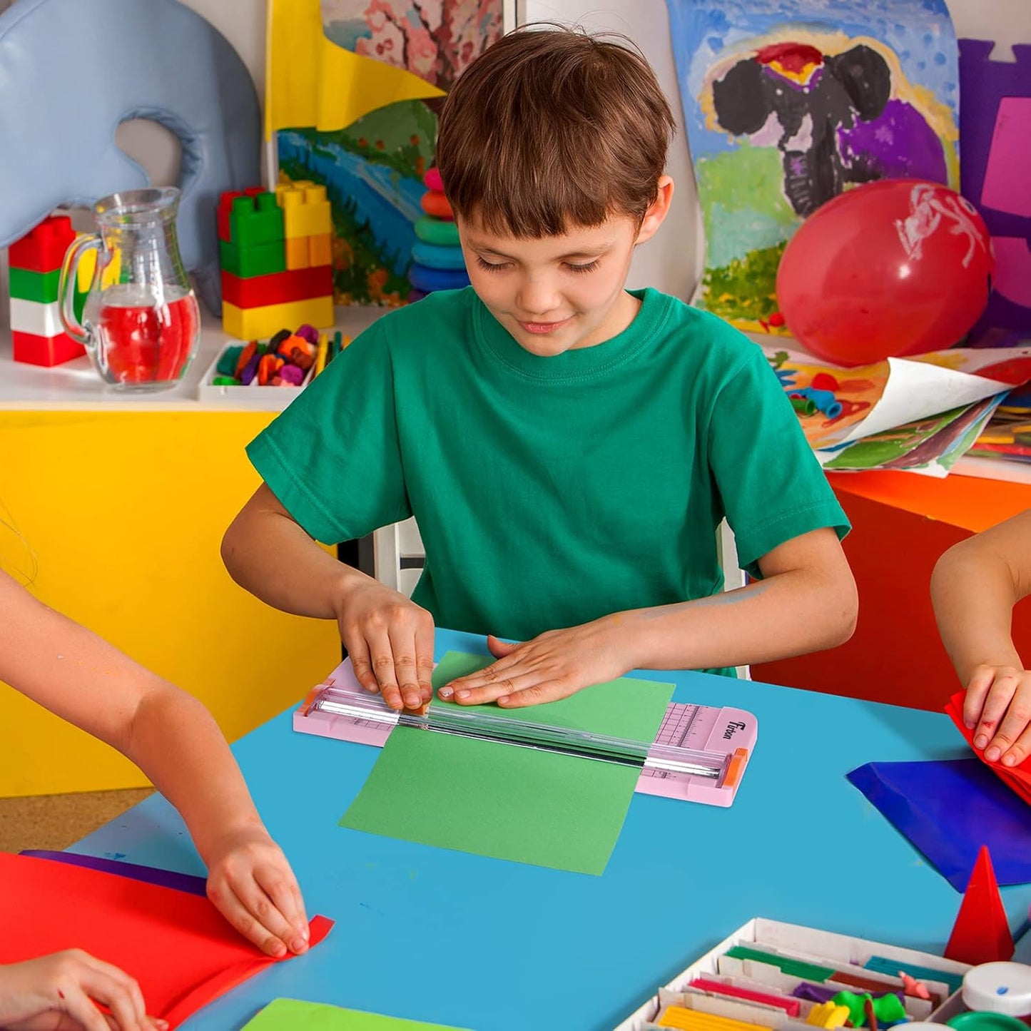 Firbon A4 Paper Cutter 12 Inch Titanium Straight Paper Trimmer with Side Ruler for Scrapbooking Craft, Paper, Coupon, Label, Cardstock(Pink)