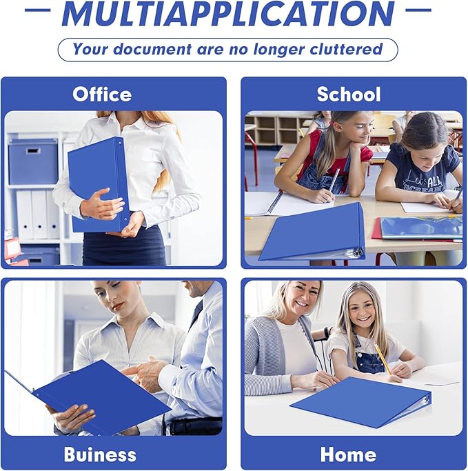 3 Ring Binder 1 Inch, PANDRI 6 Pack 1-Inch Binder Fits Letter Size 8.5'' x 11'' Paper, Versatile Binders for Office Home School, 2 Pockets, Assorted 6 Color