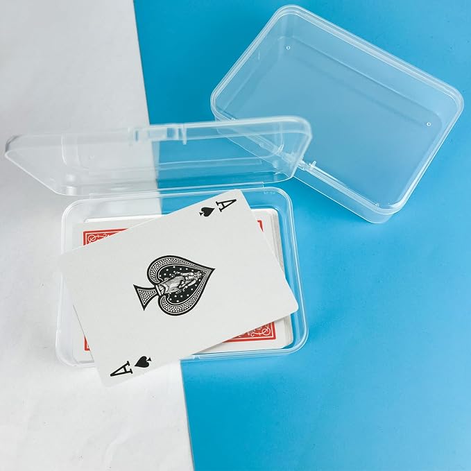 IOKUKI 8 Pcs Blank Playing Card Case, Clear Plastic Playing Game Card Storage Box Holder for Bank/Business/Game/PTCG Cards Not for Uno