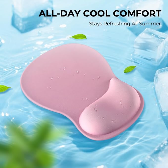 EooCoo Mouse Pad with Gel Wrist Rest, Ergonomic Mousepad Wrist Alignment | Middle Concave Design for Natural Wrist Alignment, Non-Slip Base Mousepad, Carpal Tunnel Relief, Office Desk Accessories
