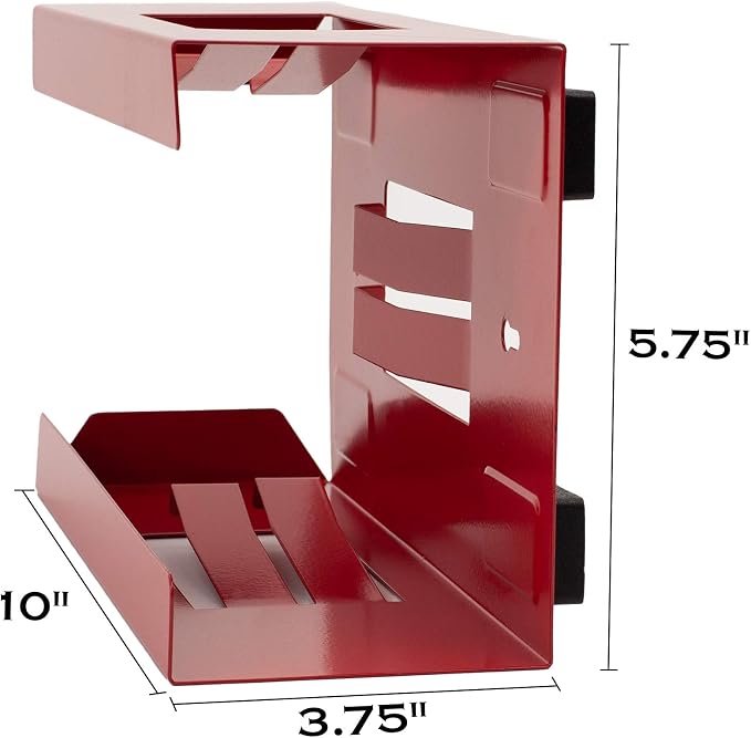 Magnetic Glove Holder,Glove Box Holder,Glove Dispenser,Durable Coated Steel,Space Saving Design for Work,Shop, Garage,Medical Office,Laundry Room,Kitchen,Hospital,Fridge,Wall Mount (Red)