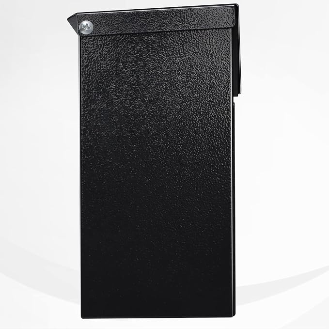 xydled Mailbox Wall Mount Door Mailboxes for Outside, Large Steel Hanging Metal Mailbox, Modern Post Box Package Parcel Drop Box for House Home, Textured Black, 14.56''x7.1''x4''