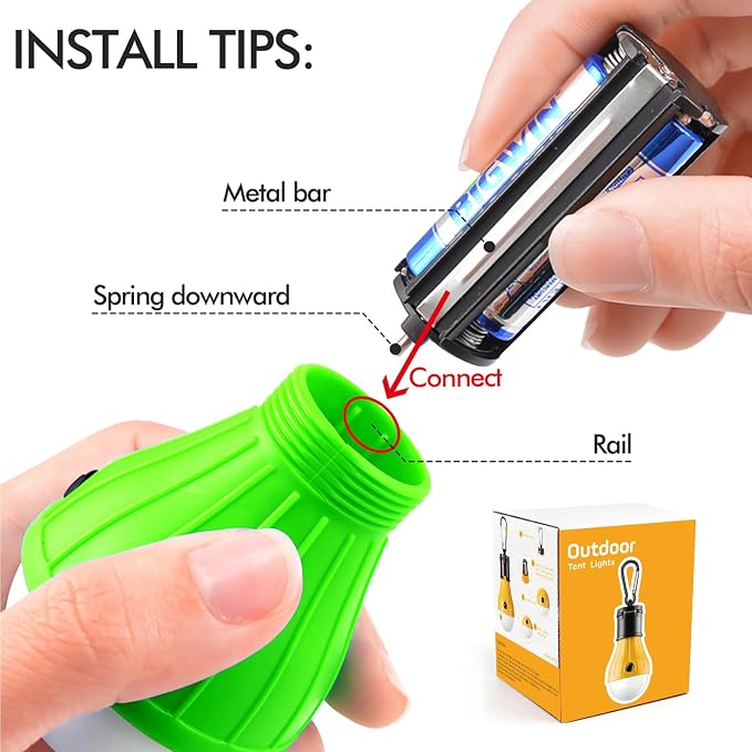 FLY2SKY Tent Lamp 5 Packs Portable Tent Light Clip Hook Hurricane Emergency Lights LED Camping Light Bulb Camping Tent Lantern Equipment for Camping Hiking Backpacking Fishing Outage