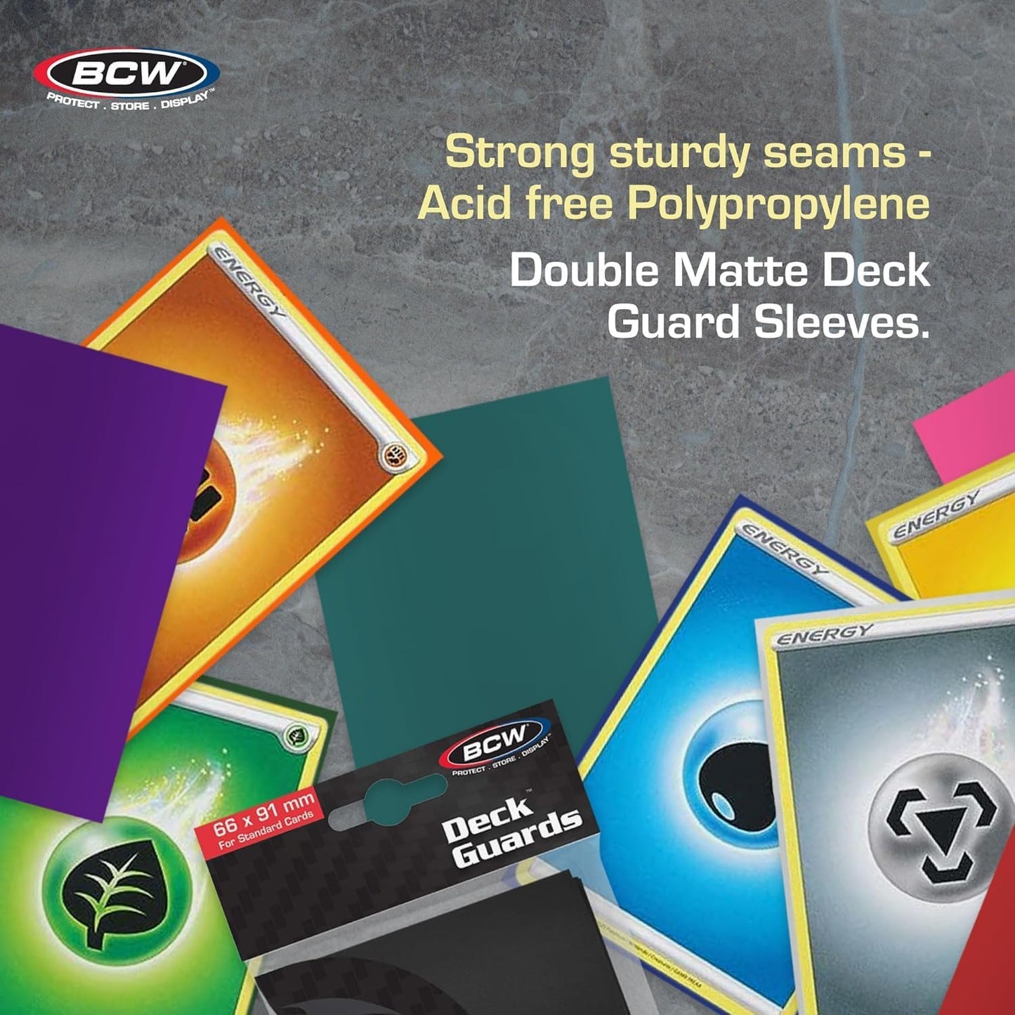 BCW Deck Guard - Double Matte Card Sleeves | 500 Count Box (10 Packs of 50 Sleeves) |Acid-Free, No PVC | Fits 2.5" x 3.5" Game | Archival Safe for Protection (Teal)