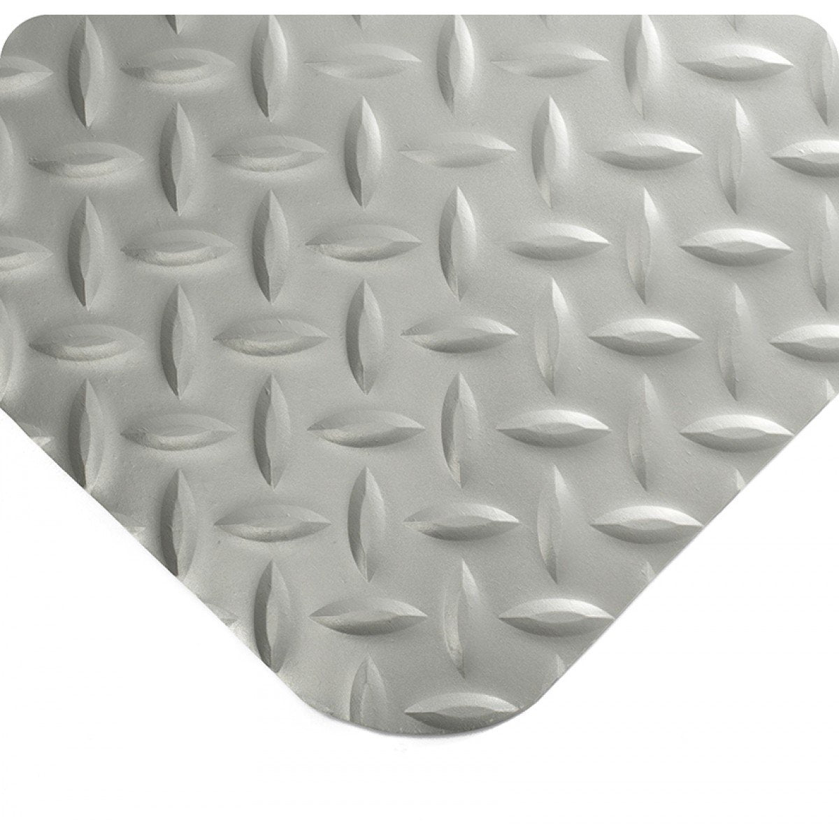 Wearwell 414.1516x2x8GY Diamond-Plate SpongeCote UltraSoft Mat, 8' Length x 2' Width x 15/16" Thick, Gray