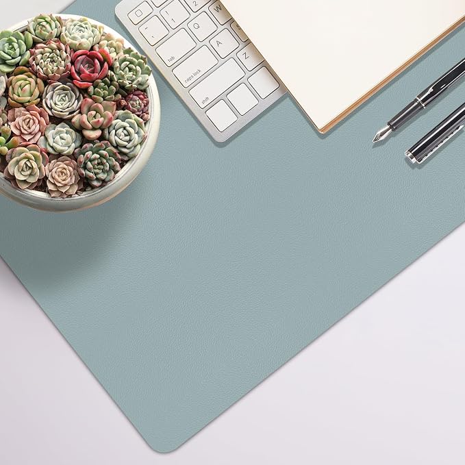 Desk Mat Set,3-in-1 Mouse Pad with Wrist Rest and Keyboard Pad | 31.5" x 15.7" Ergonomic Keyboard and Mouse Pad Set, Memory Foam Keyboard Wrist Rest, Waterproof Computer Mat, Mist Blue