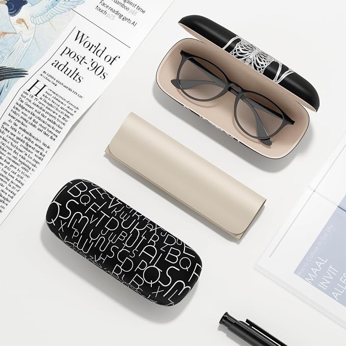 Eyeglasses Case, Hard Shell Protective Case for Glasses, Unisex for Women Men
