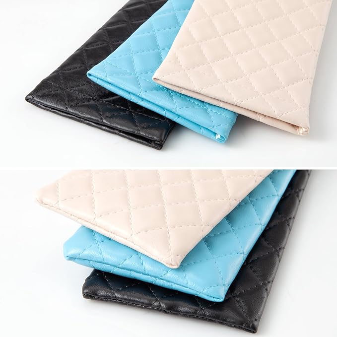 TRIUMPH VISION Eyeglass Case Glasses Case Soft Sunglass Pouch Sleeve 3 Pack | Slim Lightweight Alternative to Bulky Case, Leather Lined Protect Lens, Squeeze Easy to Use, Stylish Portable for Daily Use
