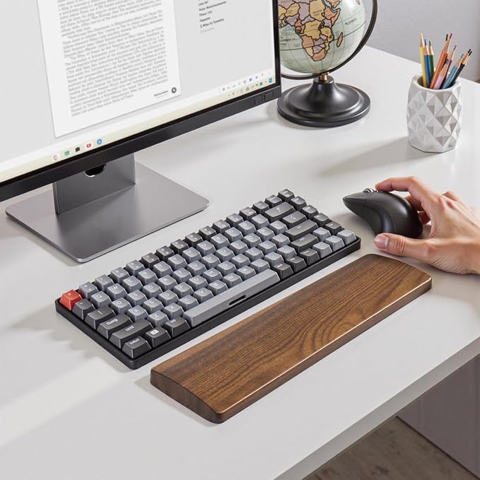 Ergonomic Wooden Wrist Rest Support for 104 Key Mechanical Keyboard | 17.3" for Full-Size Keyboard, Wrist Pain Relief, Easy to Clean and Smooth No Odor, Support Wrist to Coding Typing and Playing