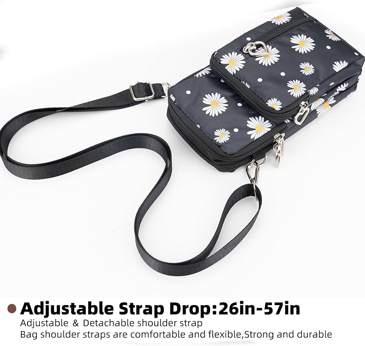 Small Crossbody Bag for Women - Mini Phone Purses with Crossbody Strap and Wallet - Nylon Arm Bag