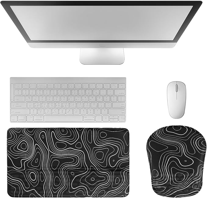 Keyboard Wrist Rest -Ergonomic Keyboard Stand with Wrist Rest- with Carpal Tunnel Pain Relief Massage Bumps and Full Memory Gel Design - Ideal Frequent Computer (Line)