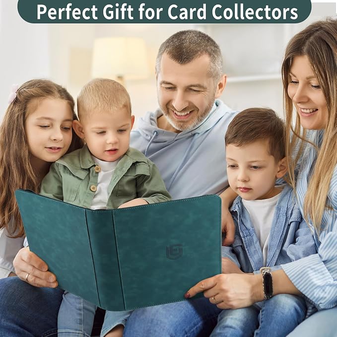 12 Pocket Card Binder,720 Pocket Trading Card Binder,Side Loading Collectible Card Albums for MTG, for TCG Football, Sports, Game Cards Dark Green