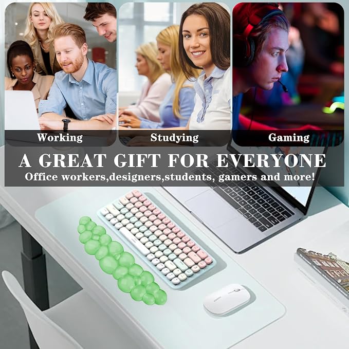 Gel Cloud Keyboard Wrist Rest, Cute Wrist Support and Arm Support Keyboard Rest for Keyboard Typing Pain Relief,Suitable for Office/Computer/Laptop/Gaming(Keyboard Wrist Rest Green)