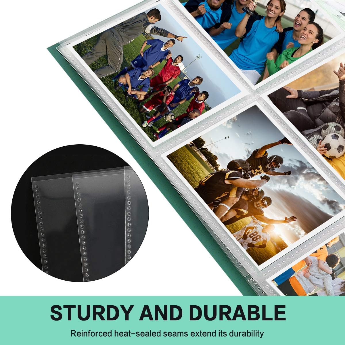 Trading Card Sleeve Pages, PANDRI 100 Pack 9 Pocket Trading Card Storage Album Pages 11 Holes Fit 3 Ring Binder