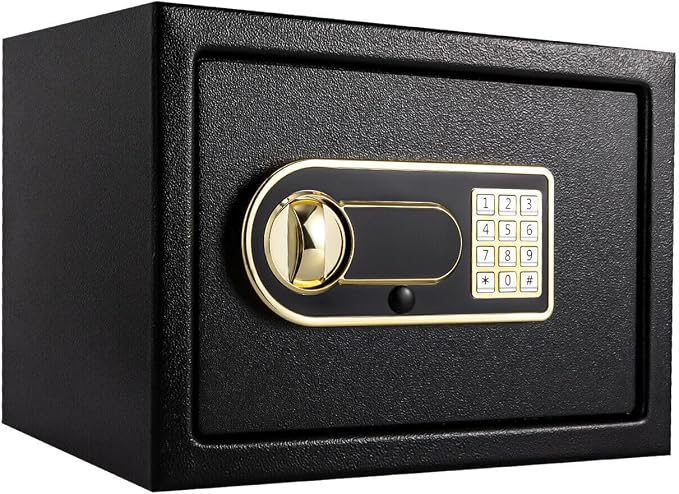 Steel Safe Box, 13*9*9inch Large Fireproof Safe Box for Home Use, Security Safe with Digital Keypad Lock for Money Cash Valuables Document Jewelry, Valuables, 13*9*9inch Rectangular