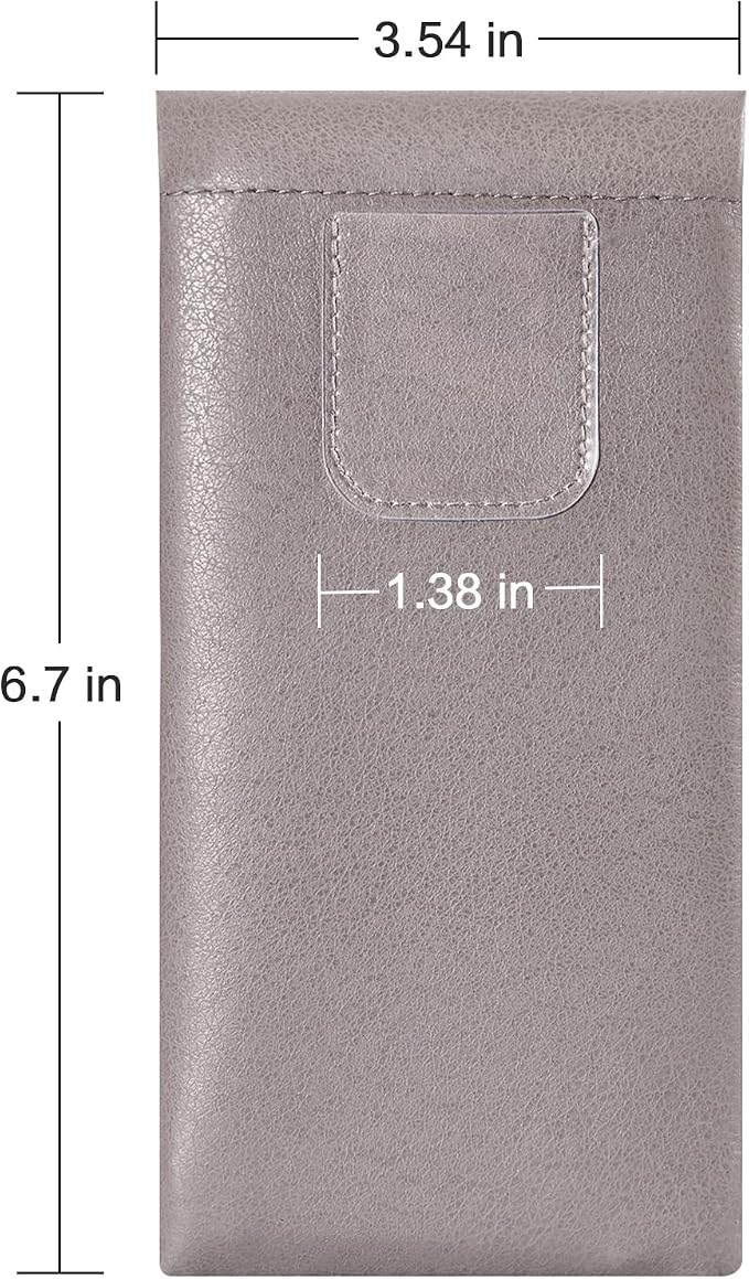 TRIUMPH VISION Eyeglass Case Glasses Case Soft Sunglass Pouch Sleeve 3 Pack | Slim Lightweight Alternative to Bulky Case, Leather Lined Protect Lens, Squeeze Easy to Use, Stylish Portable for Daily Use