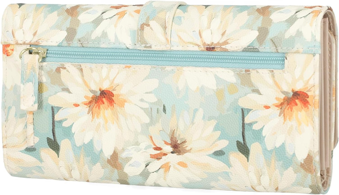 Mundi File Master Womens RFID Blocking Wallet Clutch Organizer With Change Pocket