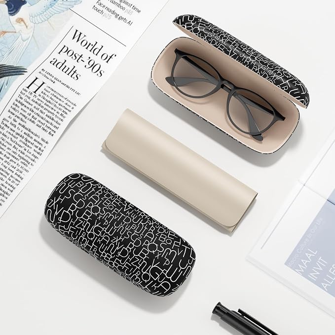 Eyeglasses Case, Hard Shell Protective Case for Glasses, Unisex for Women Men