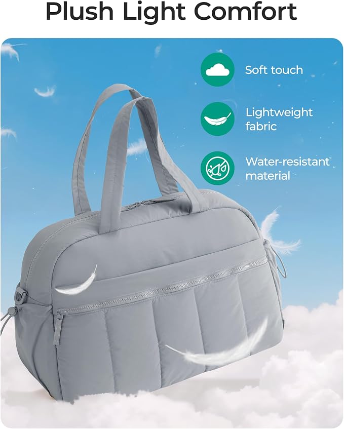 BAGSMART Duffle Bag for Travel, Gym Bag for Women, Weekender Carry on | PVC Wet Pocket, Airline Approved Personal Carry-on Size, Fits Under-seat, One Bag for Gym, Travel, Hospital, Overnight