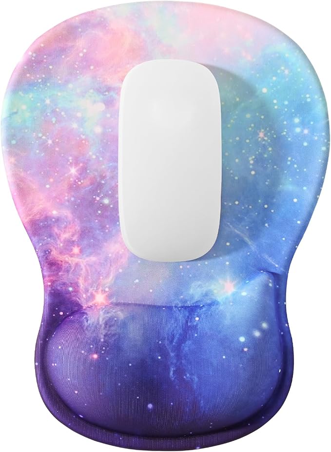 EooCoo Mouse Pad with Gel Wrist Rest, Ergonomic Mousepad Wrist Alignment | Middle Concave Design for Natural Wrist Alignment, Non-Slip Base Mousepad, Carpal Tunnel Relief, Office Desk Accessories