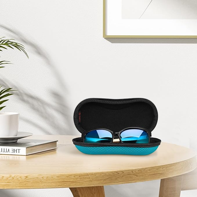 FINTIE Sunglasses Case, Hard EVA Shell Shockproof Sport Glasses Case with Metal Carabiner Travel Zipper Eyeglasses Holder