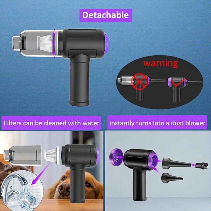 14500 Pa Computer Vacuum Cleaner Mini & 110000RPM Compressed Air Duster for Keyboard Cleaning Cordless Canned Air Powerful Energy Efficient